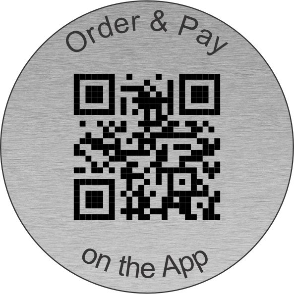 Aluminium Effect Self Adhesive Table Disc with QR Code 50mm